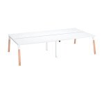 Pôle de 4 bureaux ECLA pieds métal et bois profondeur 166 cm