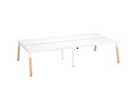 Pôle de 4 bureaux ECLA pieds métal et bois