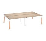 Pôle de 4 bureaux ECLA pieds métal et bois profondeur 166 cm