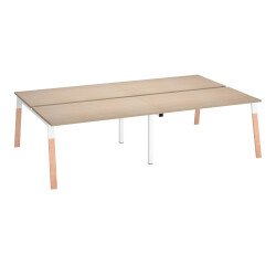 Eiland 4 werkposten Ecla onderstel in metaal en hout