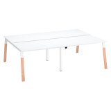 Pôle de 4 bureaux L 120 x P 80 cm, piétement bois métal - Arch