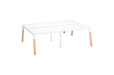 Conjunto de 4 mesas rectas Ecla patas metal y madera