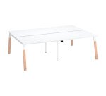 Pôle de 4 bureaux L 240 x P 166 cm, piétement bois métal - Arch