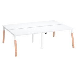Pôle de 4 bureaux L 120 x P 80 cm, piétement bois métal - Arch