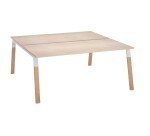 Pôle de 2 bureaux ECLA profondeur 166 piètement métal et bois