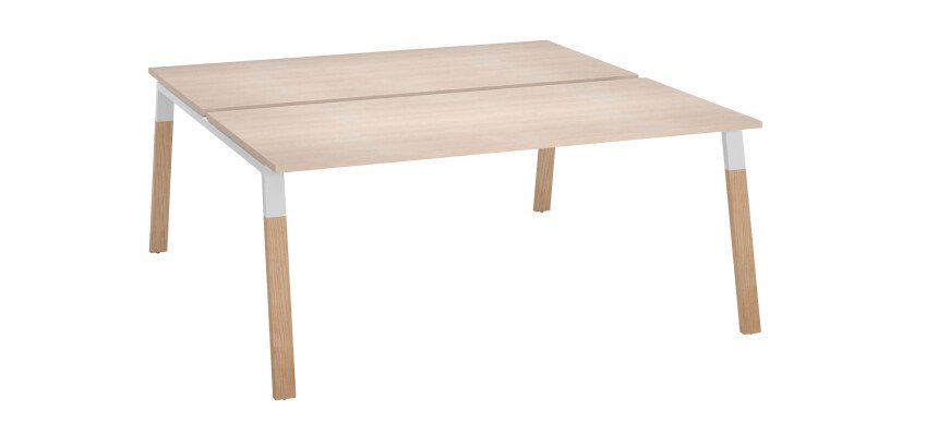 Conjunto de 2 mesas rectas Ecla patas metal y madera- Elemento inicial