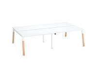 Pôle de 4 bureaux droits L 140 x P 80 cm, piétement bois métal - Arch