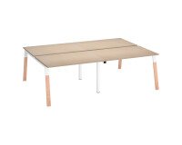 Pôle de 4 bureaux L 240 x P 166 cm, piétement bois métal - Arch