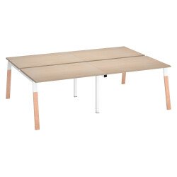 Pôle de 4 bureaux L 120 x P 80 cm, piétement bois métal - Arch