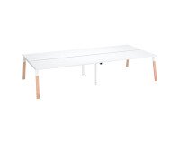 Conjunto de 4 mesas rectas Ecla patas metal y madera