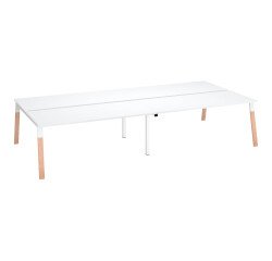 Conjunto de 4 mesas rectas Ecla patas metal y madera