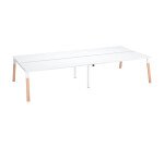 Conjunto de 4 mesas rectas Ecla patas metal y madera