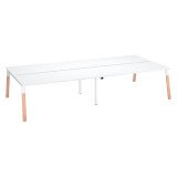 Pôle 4 bureaux droits L 180 x P 80 cm, piétement bois métal - Arch