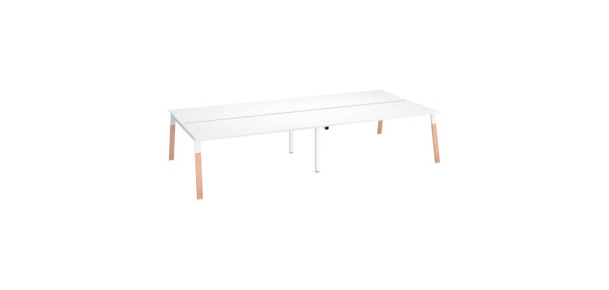 Conjunto de 4 mesas rectas Ecla patas metal y madera