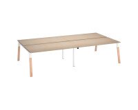 Cluster of 4 office desks ECLA with metal and wood legs