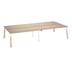 Conjunto de 4 mesas rectas Ecla patas metal y madera
