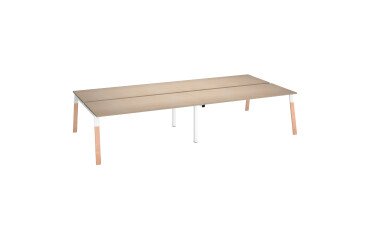 Conjunto de 4 mesas rectas Ecla patas metal y madera