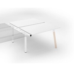 Pôle de 2 bureaux droits L 140 x P 166 cm, piétement bois métal - Arch - Elément suivant