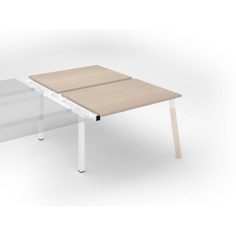 Conjunto de 2 mesas rectas roble Ecla An 120 x Fon 80 patas metal y madera- Elemento siguiente