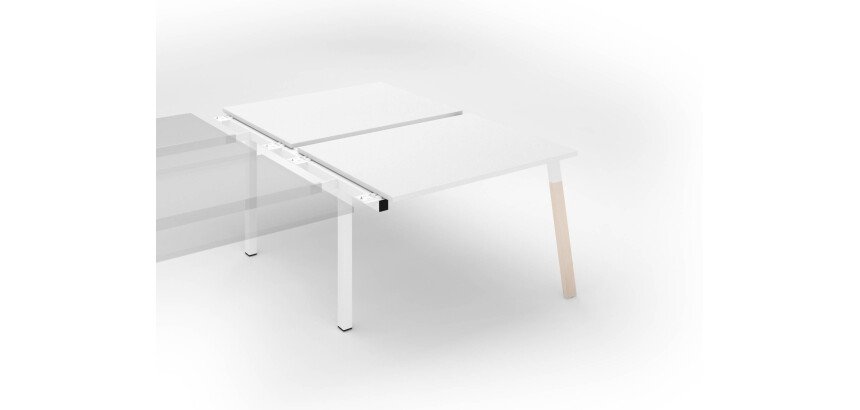Pôle de 2 bureaux droits L 120 x P 166 cm piétement métal - Elément suivant