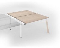Pôle de 2 bureaux ECLA chêne clair L 140 x P 80 cm pieds métal finition bois - élément suivant