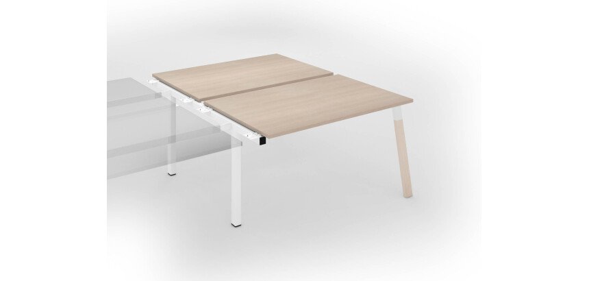 Pôle de 2 bureaux droits L 140 x P 166 cm, piétement bois métal - Arch - Elément suivant