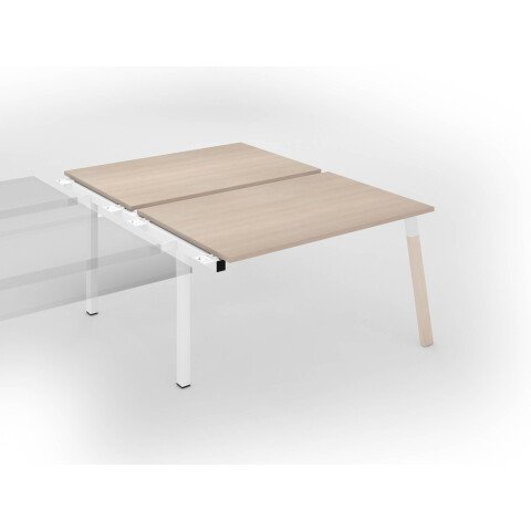 Conjunto de 2 mesas rectas roble Ecla An 140 x Fon 80 patas metal y madera- Elemento siguiente