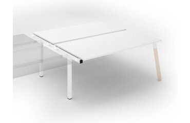 Conjunto de 2 mesas rectas Ecla patas metal y madera- Elemento siguiente