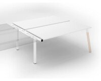 Eiland van 2 werkposten ECLA diepte 166 houten metalen onderstel - aanbouwelement