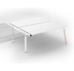 Conjunto de 2 mesas rectas Ecla patas metal y madera- Elemento siguiente