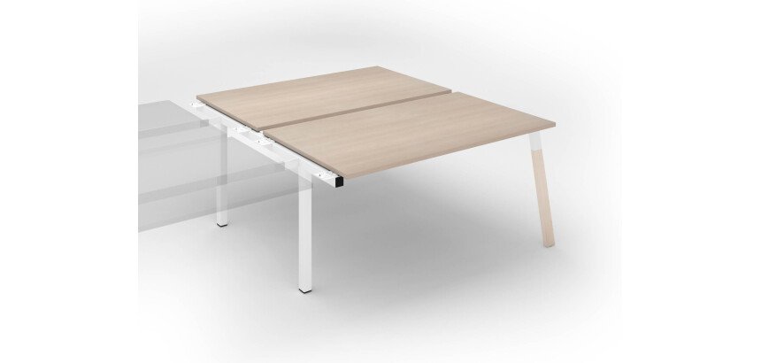 Pôle de 2 bureaux droits L 160 x P 166 cm, piétement bois métal - Arch - Elément suivant