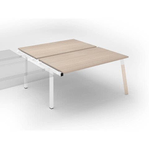 Conjunto de 2 mesas rectas roble Ecla An 160 x Fon 80 patas metal y madera- Elemento siguiente