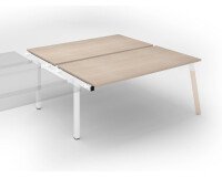 Eiland van 2 werkposten ECLA diepte 166 houten metalen onderstel - aanbouwelement