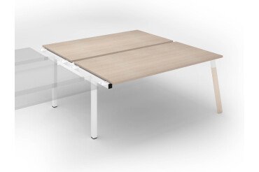 Pôle de 2 bureaux ECLA profondeur 166 piètement métal bois - élément suivant