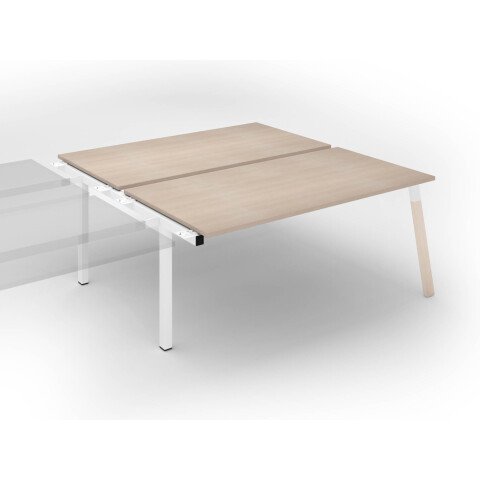 Conjunto de 2 mesas rectas roble Ecla An 180 x Fon 80 cm patas metal y madera- Elemento siguiente