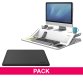 Ergonomic pack white sit-stand workstation Lotus and anti-fatigue mat Fellowes 