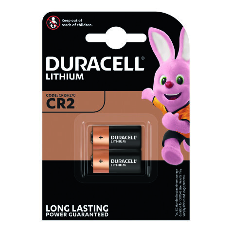 Pile lithium Duracell CR2, lot de 2