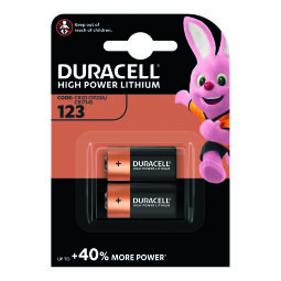 Lithiumbatterie Duracell 123 (CR123A / CR17345) - Pack von 2