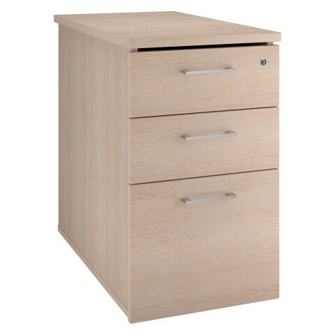 Cajonera a la altura de mesa Ecla Fondo 80 cm 3 Cajones Roble Claro