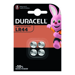 Pile alcaline Duracell LR44 (A76 / V13GA), lot de 4