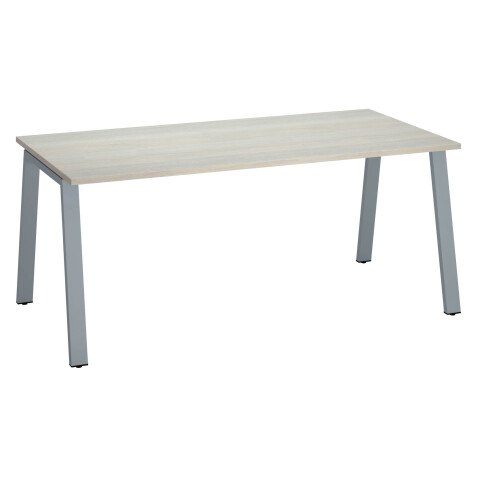 Bureau droit individuel chêne clair 180 x 80 cm, piétement métal - Arch