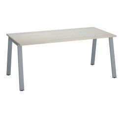 Bureau droit individuel chêne clair 180 x 80 cm, piétement métal - Arch