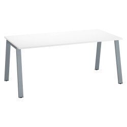 Bureau droit individuel blanc 180 x 80 cm, piétement métal - Arch