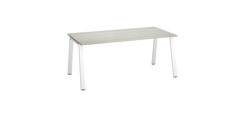 Bureau droit individuel chêne clair 180 x 80 cm, piétement métal - Arch