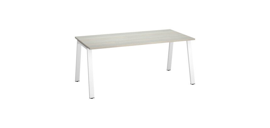 Bureau droit individuel chêne clair 180 x 80 cm, piétement métal - Arch