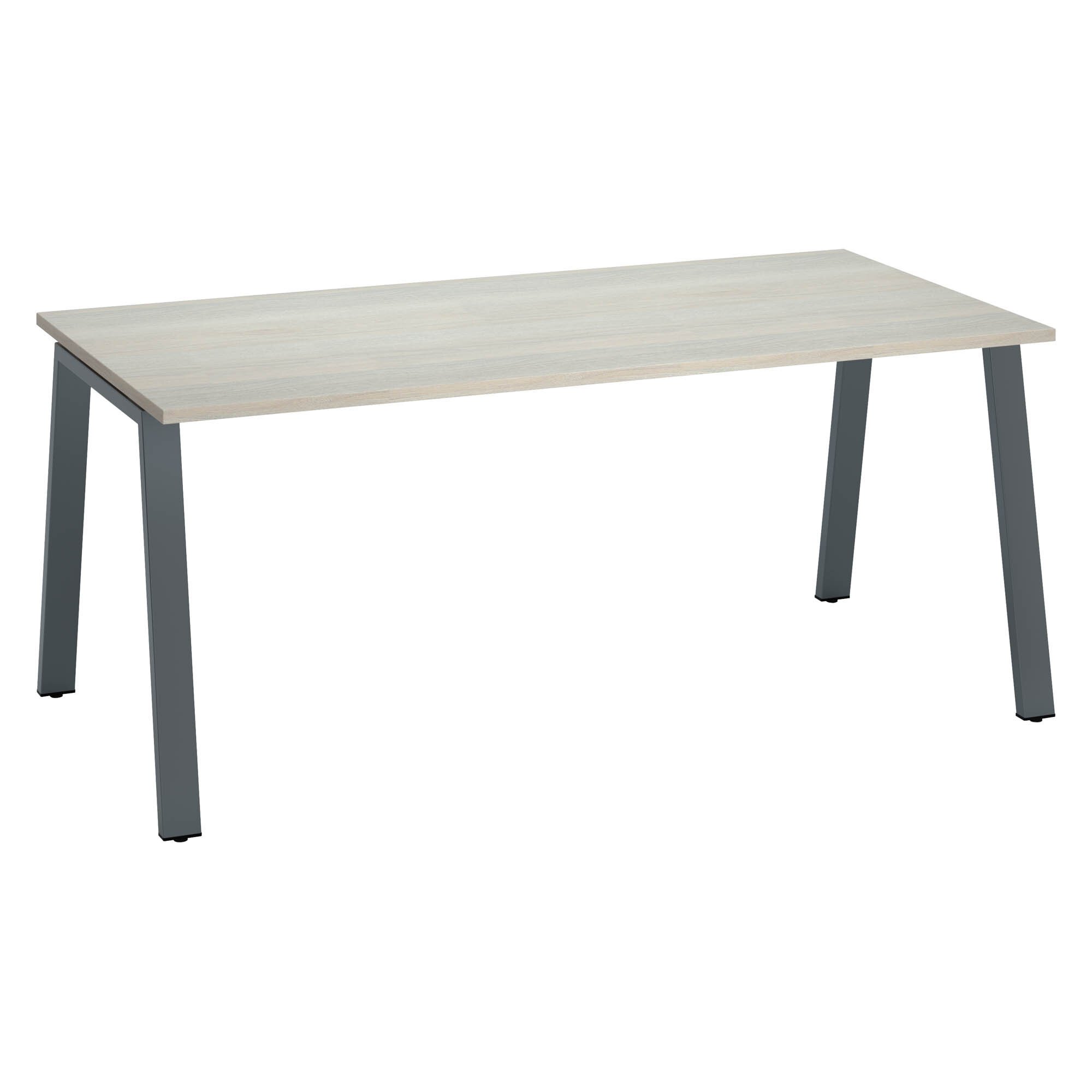 Schreibtisch ECLA, Tiefe 80 cm, Metallgestell