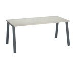 Bureau droit individuel chêne clair 180 x 80 cm, piétement métal - Arch