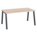 Bureau droit individuel chêne clair 160 x 80 cm, piétement métal - Arch