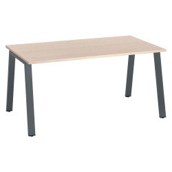Bureau droit individuel chêne clair 160 x 80 cm, piétement métal - Arch
