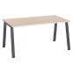 Bureau droit individuel chêne clair 160 x 80 cm, piétement métal - Arch